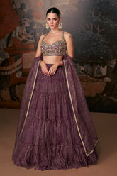 Designer lehenga on banglori silk blouse and pure organza silk with detailed embroidery